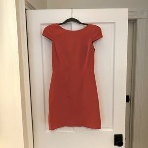 Tibi open back silk red dress